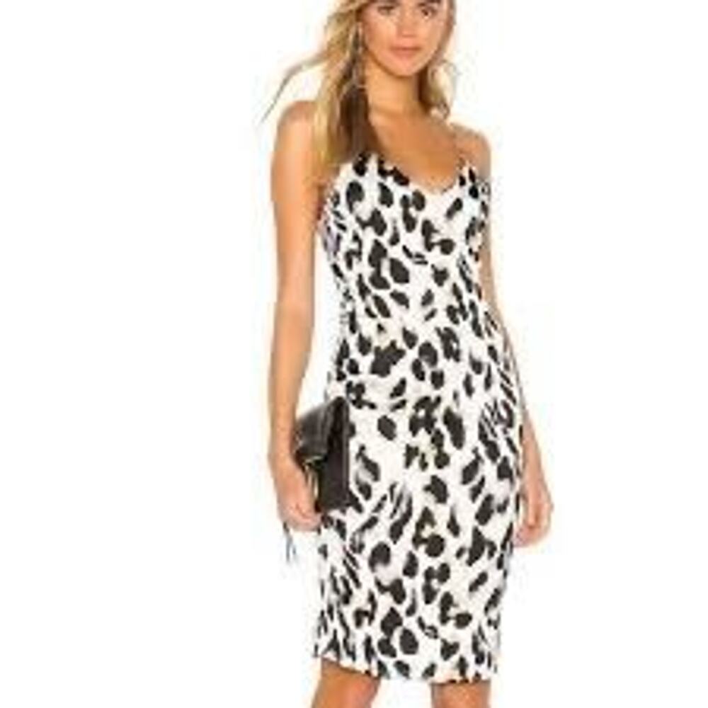 NWT $228 Superdown XL Fierra Midi Slip Dress Leopard Print